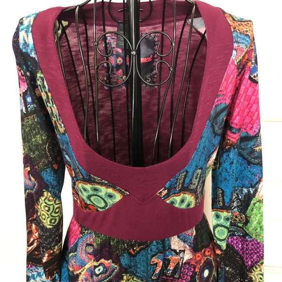 Desigual dress made in Barcelona V neck NWOT sz S - Picture 3 of 8